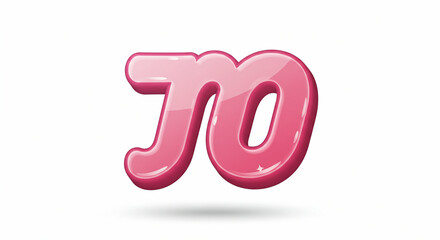 Poster - Glossy pink stylized number seventy