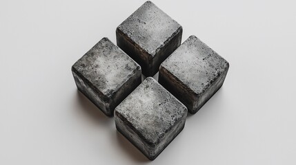 Poster - Four weathered stone cubes arranged