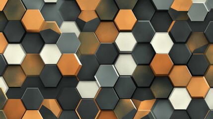 Poster - Creating a modern hexagonal pattern design for graphic projects in a digital environment with an abstract concept