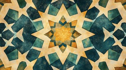 Poster - Exploring symmetrical spiritual islamic patterns cultural heritage sites digital art tranquil atmosphere artistic perspective aesthetic expression
