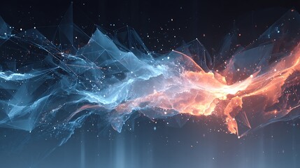 Poster - Abstract Digital Plexus of Cold and Fire