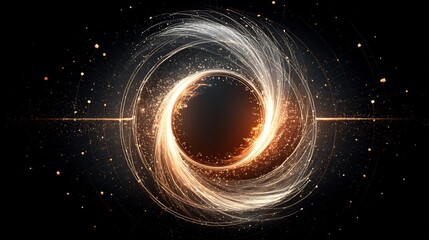 Poster - Abstract Black Hole Illustration with Glowing Particles