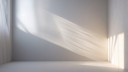 Poster - Light streaming into a minimalistic interior space during the daytime creates a serene atmosphere