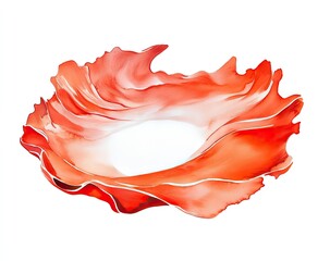 Poster - Abstract, coral-red, swirling, organic bowl