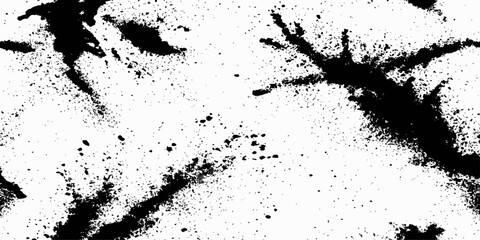 Aufkleber - Black ink splatters and spots on a white background creating an abstract and texture dynamic ink. 