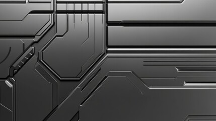 Poster - Detailed Close-Up of Futuristic Metallic Panel Design, Spacecraft texture