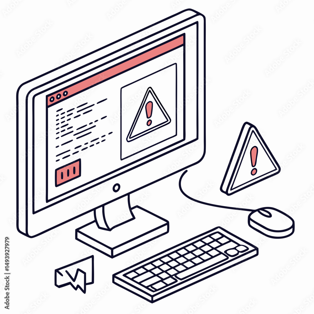 Computer error warning alert message system failure Stock Vector ...