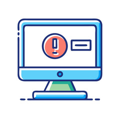 Poster - Computer screen alert notification icon isolated transparent background