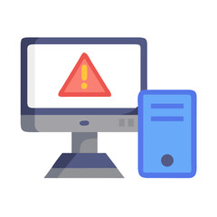 Poster - Computer error alert system warning sign icon illustration