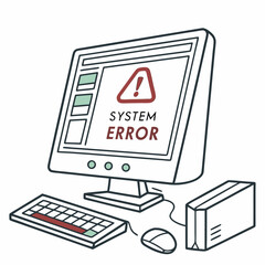 Poster - Computer system error message desktop pc keyboard mouse