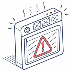 Poster - Overheating device warning sign smart home appliance error