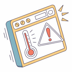 Poster - Website overheating error alert high temperature warning