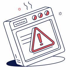 Poster - Website error page design isometric illustration warning alert
