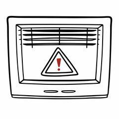 Poster - Professional heater illustration warning sign isolated cutout transparent background