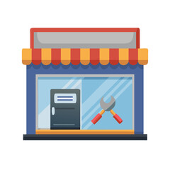 Poster - Professional shop store building cutout illustration transparent background