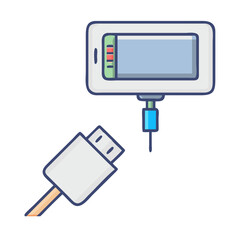 Poster - Professional smartphone charging cable cutout illustration transparent background