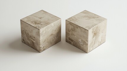 Poster - Two light beige textured cubes