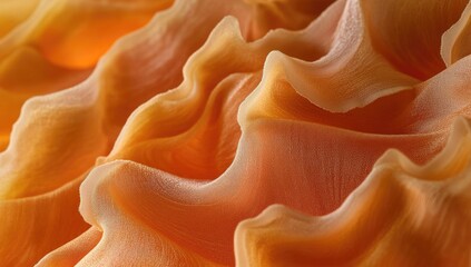 Poster - Abstract orange texture; undulating, flowing, translucent layers create a warm, organic feel