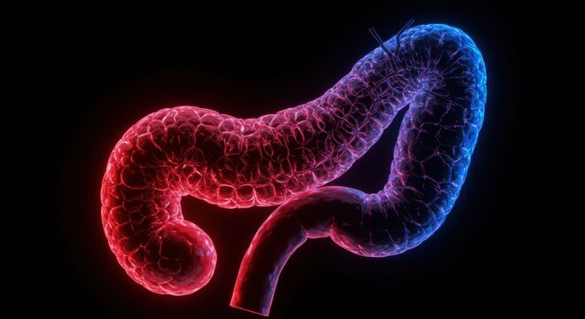 Illuminated Digital Rendering of Human Intestine with Neural Network Highlights