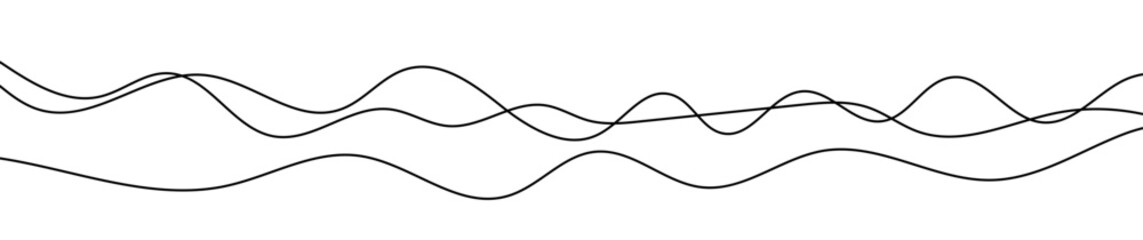 Poster - Thin curved wavy lines