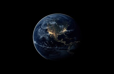  Earth at night, view from space