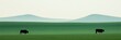 © NayaiP - SILHOUETTES DE BOVINS DANS UN CHAMP, PAYSAGE MINIMALISTE