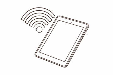 Poster - Tablet Icon Representing Wireless Technology Connectivity and Communication in Modern Devices