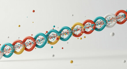 Poster - Interwoven chain of colorful geometry