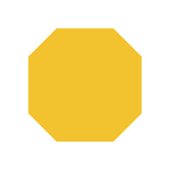 Wall Mural - bold hexagon shape. flat abstract element in vibrant color. modern brutalism style, graphic icon for
