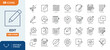 © Cetacons - Edit tool icon set. Containing editor, revision, create, adjust, note, compose, cut, duplicate, pen and more. Outline Icon Collection. Editable stroke. Vector illustration