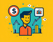 © Yuliana - Positive illustration of a person and financial growth.
