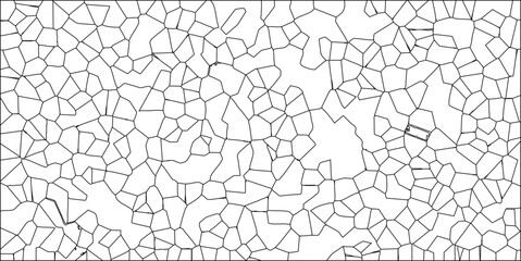 Abstract cellular structure with black lines depicting a complex geometric pattern on a white background representing growth and network
