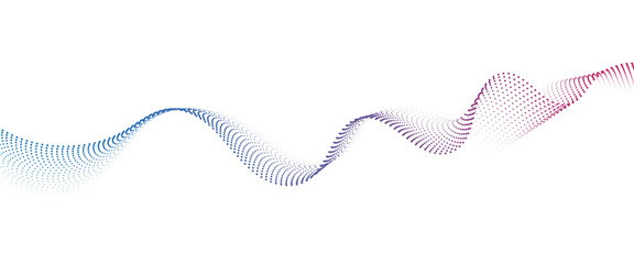 Aufkleber - Flowing Dot Wave halftone gradient pattern on transparent background	