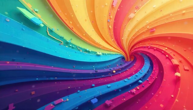 Abstract swirling curved arrows, dynamic motion, vibrant colors, graphic design element , art, abstract, smooth