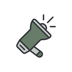 Poster - Olive Green Megaphone Icon Promoting Announcement And Communication