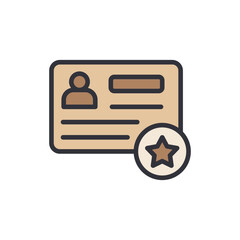 Poster - Identification Card Decorated With A Shining Star Over Transparent Surface