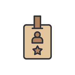 Poster - Stylized Employee Id Badge Design With Person Symbol And Star