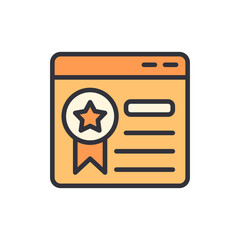 Poster - Online Recognition And Star Award On Browser Window Concept Design