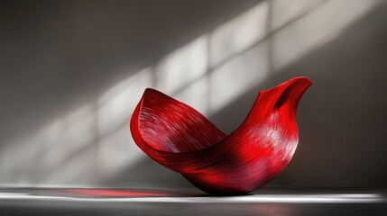 Poster - Rich crimson liquid flows into a textured vessel under dramatic lighting, capturing movement, depth, and elegance