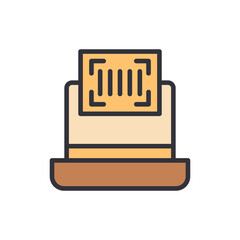 Poster - Stylized Illustration Of A Qr Code Reader For Digital Marketing