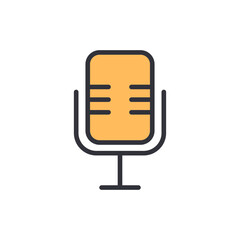 Poster - Retro Microphone Icon In Simple Vector Design With Transparent Style