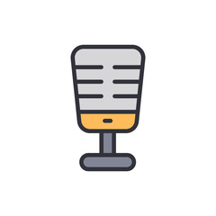 Poster - Retro Microphone Icon Symbolizing Communication And Audio Broadcasting