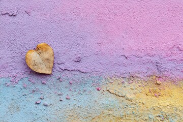 Poster - Heart Shape On Colorful Pastel Background