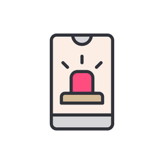 Poster - Emergency Alert Icon Displayed On Mobile Device With Transparency