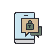 Poster - Encrypted Mobile Communication With Padlock Symbol For Security System