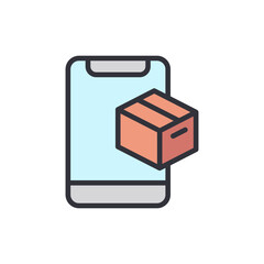 Poster - Online Order Tracking Via Mobile App Showing a Package Delivery