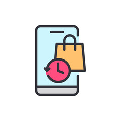 Poster - mobile application for shopping with clock representing time limited deals