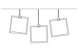 © NVLvibes - Continuous one line drawing of Photo frame. Single line drawing illustration of Photo frame polaroid. Papper frame with clip concept vector art. Doodle line illustration.