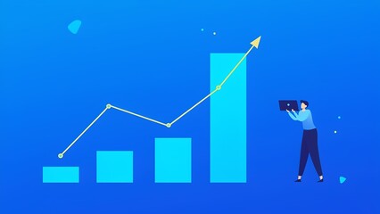Poster - Business growth strategies analyzing data trends in a graphical environment