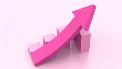 Poster - Business growth strategies office environment graphic representation pink color scheme upward trend visualization